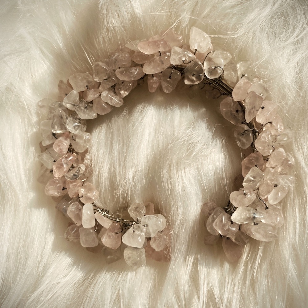 **Blush Pink Quarts Stone Bracelet**